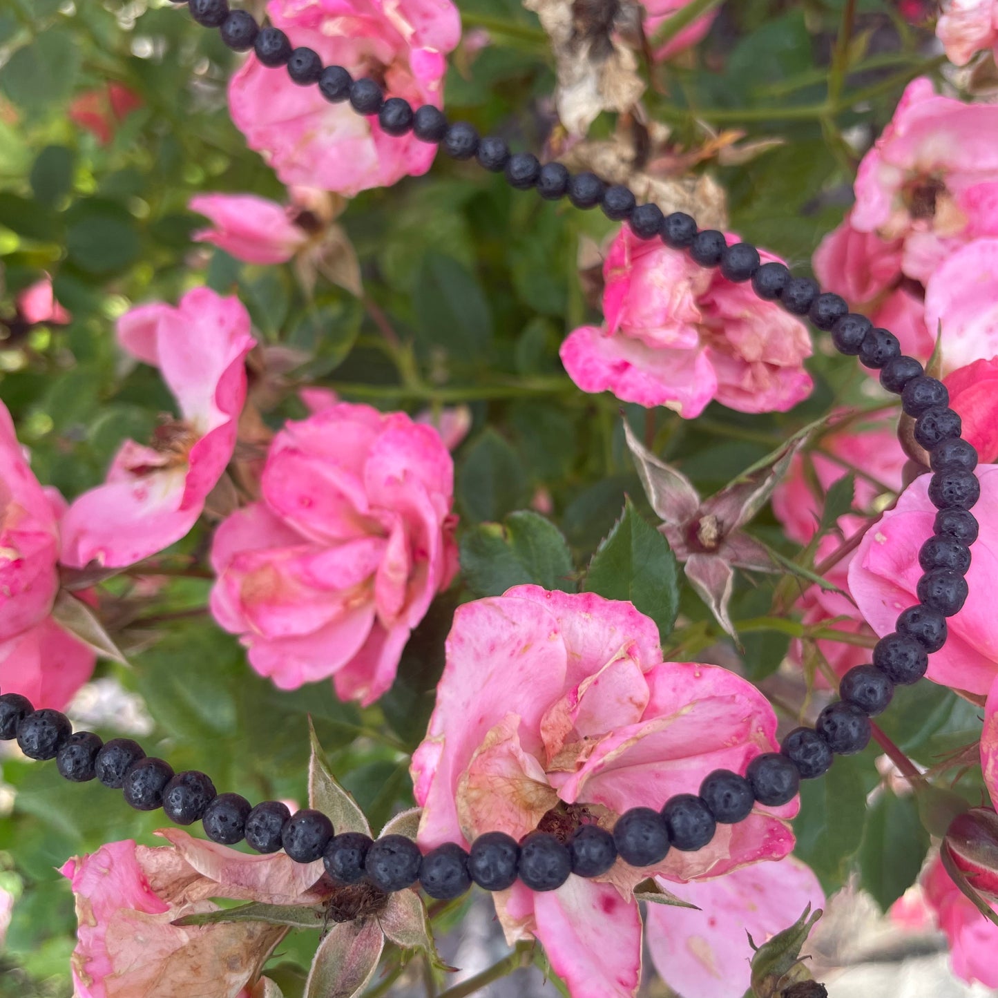 Lava Stone Bead Choker Necklace