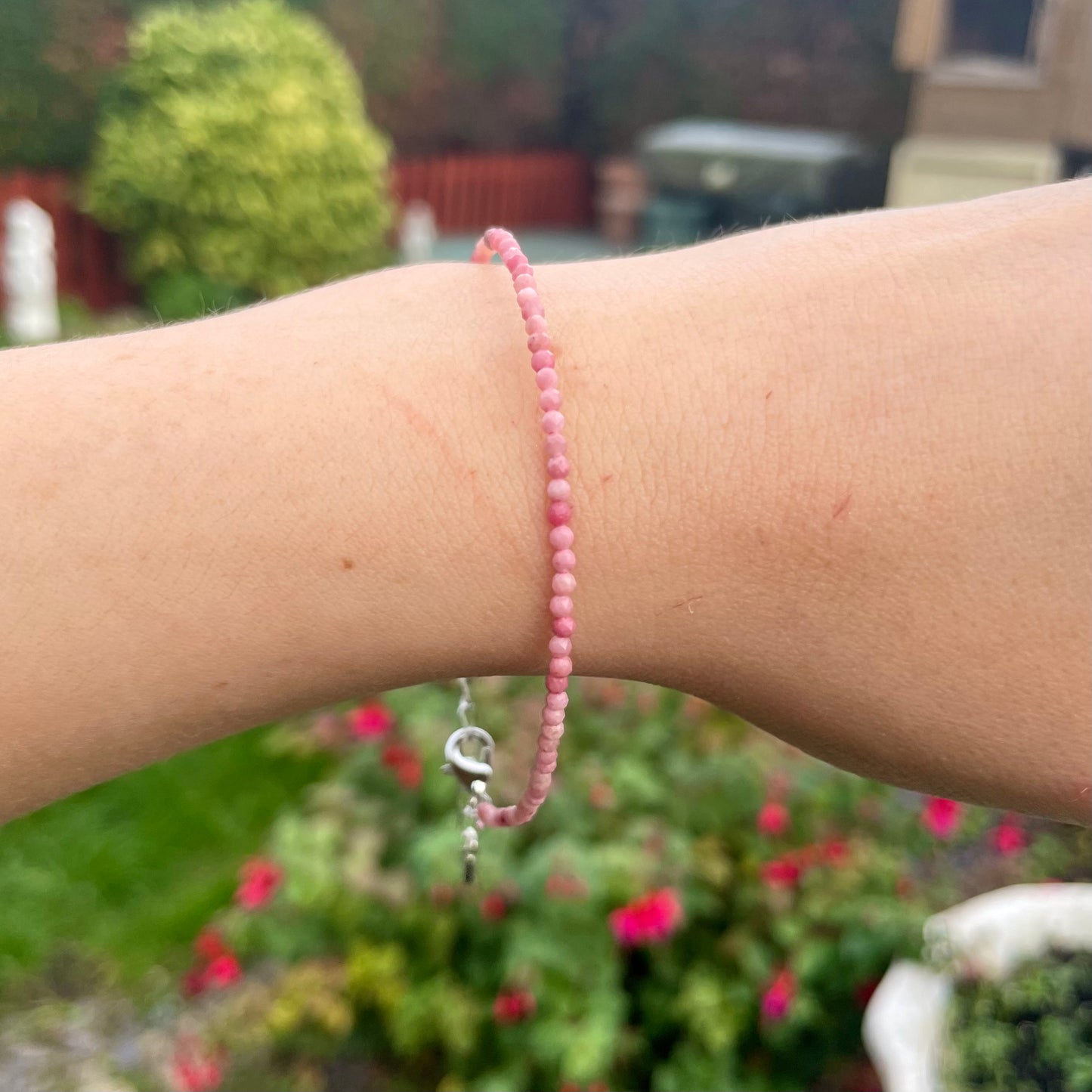 Rhodochrosite Minimalist Bracelet ๐บ