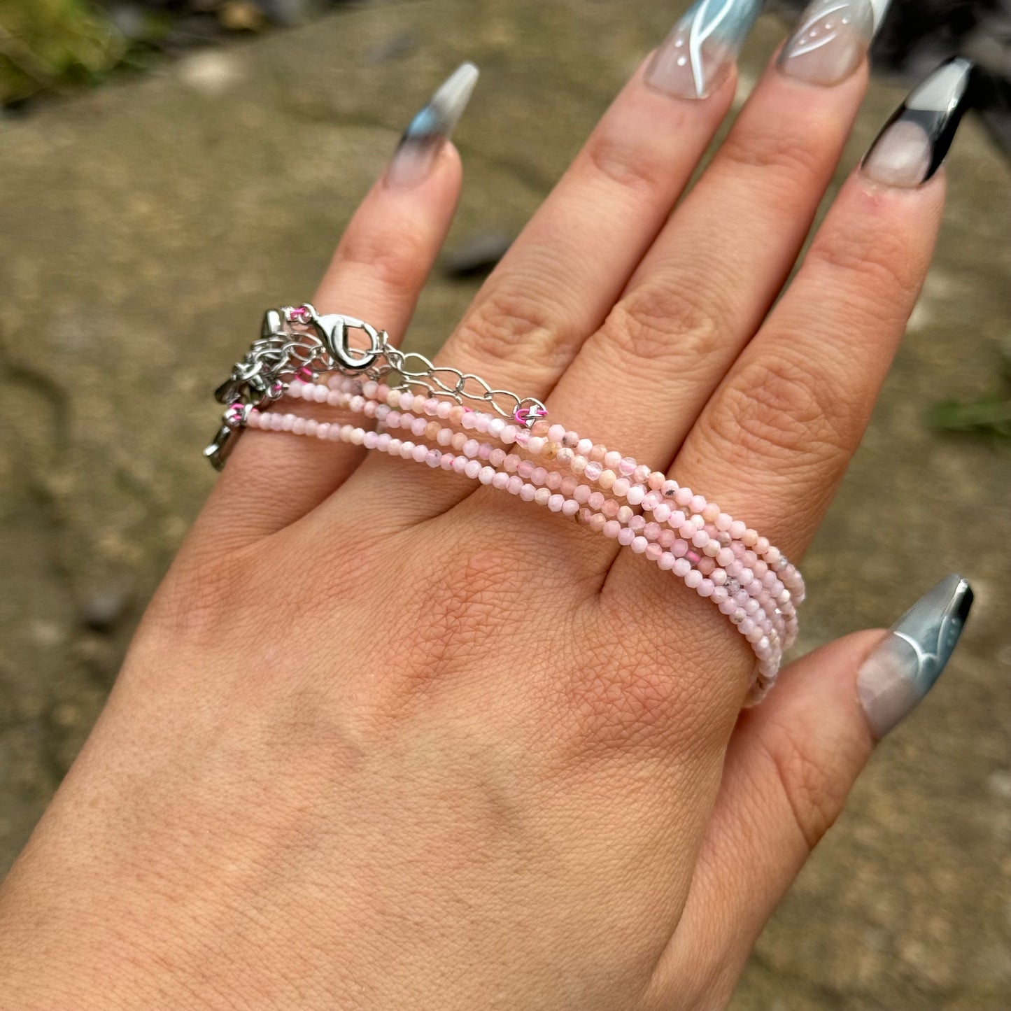 Pink Opal Minimalist Beaded Bracelet