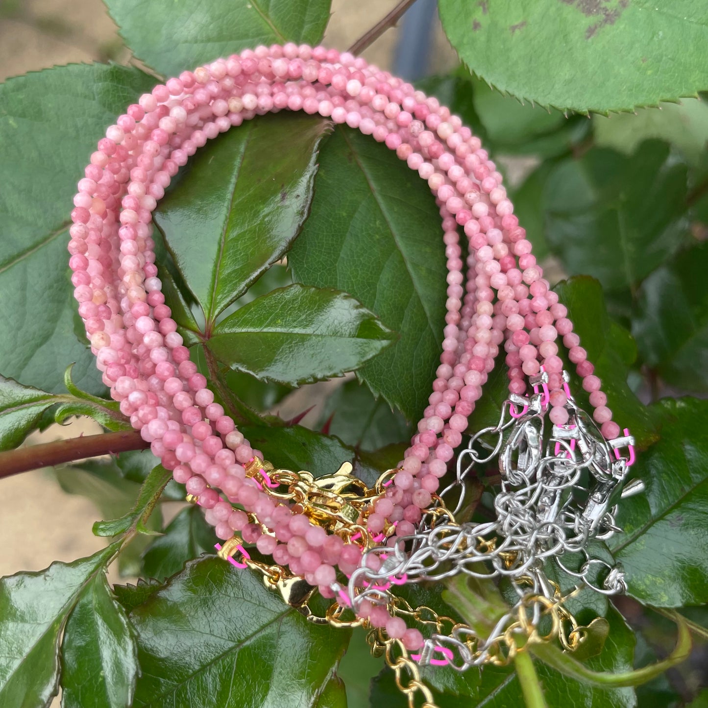 Rhodochrosite Minimalist Bracelet ๐บ