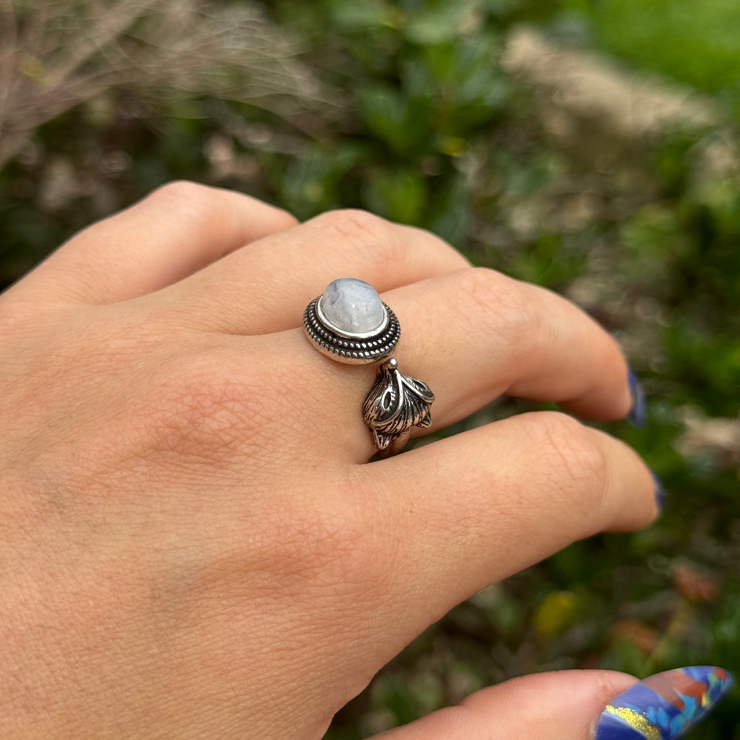 Flashy Moonstone Fox Pendant & Ring Set