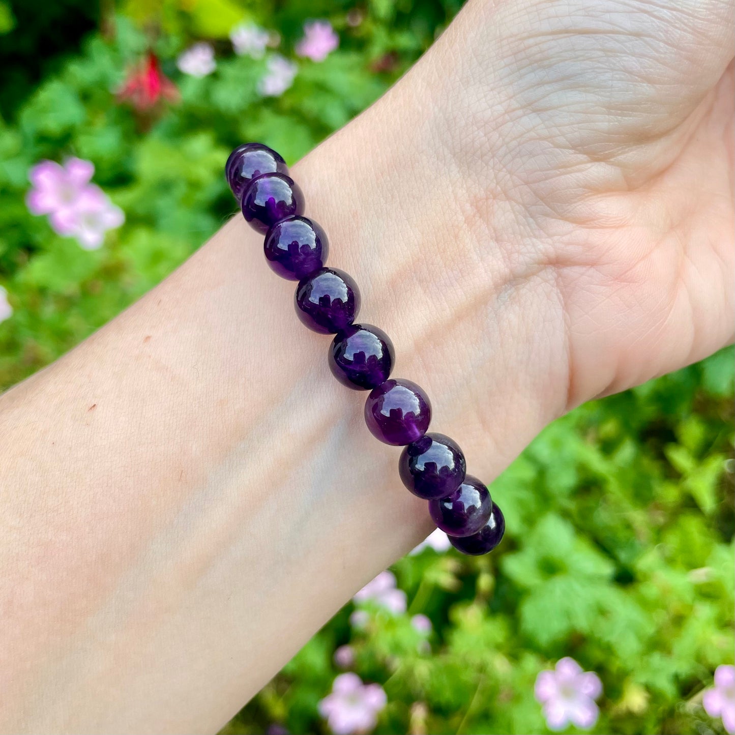 Love & Intuition Amethyst and Rose Quartz Beaded Bracelet