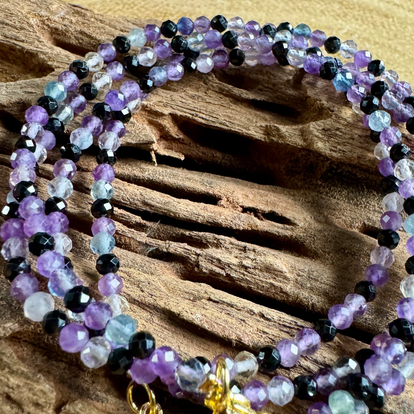 Empath Protection Choker - Fluorite, Amethyst & Black Tourmaline