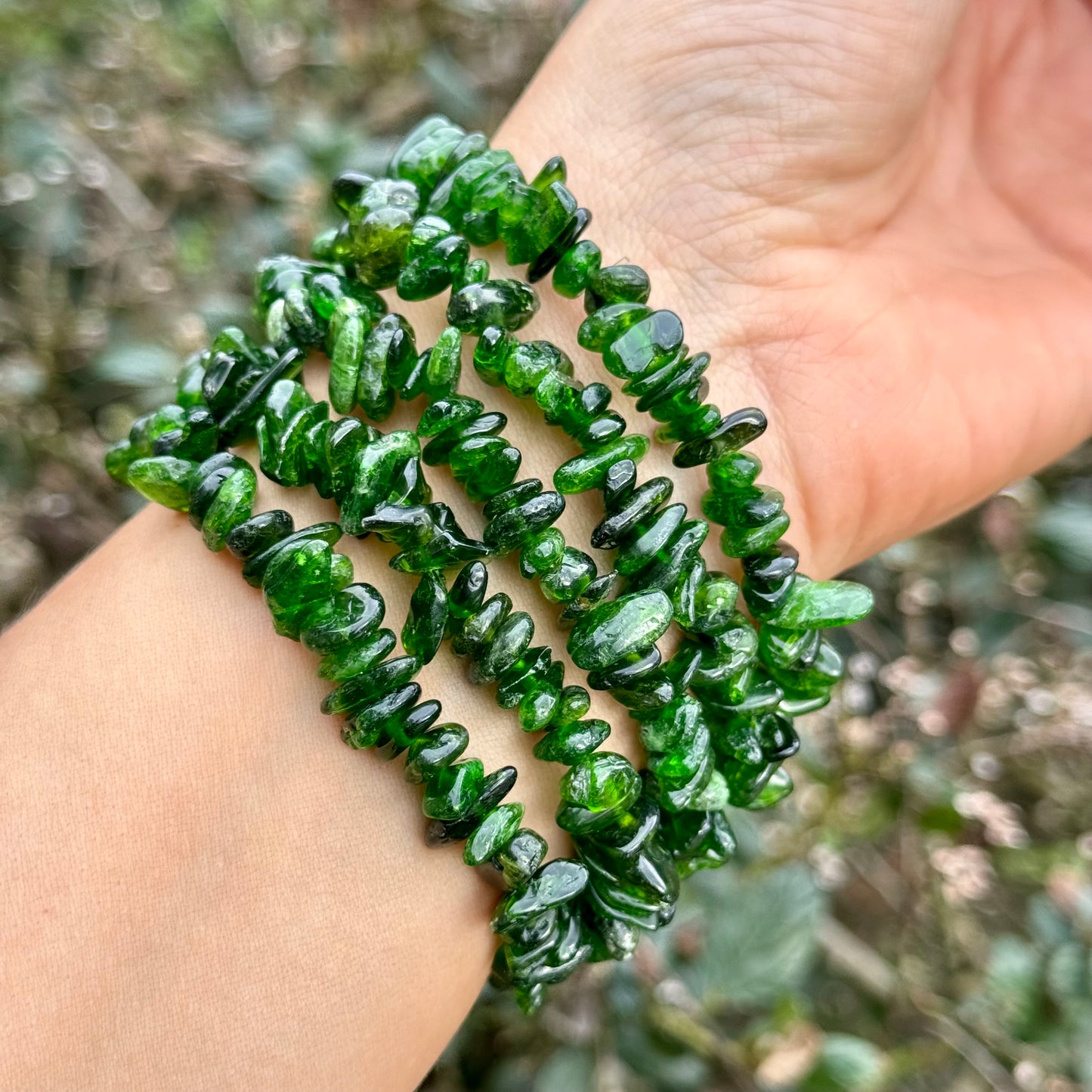 Diopside Chip Bracelets