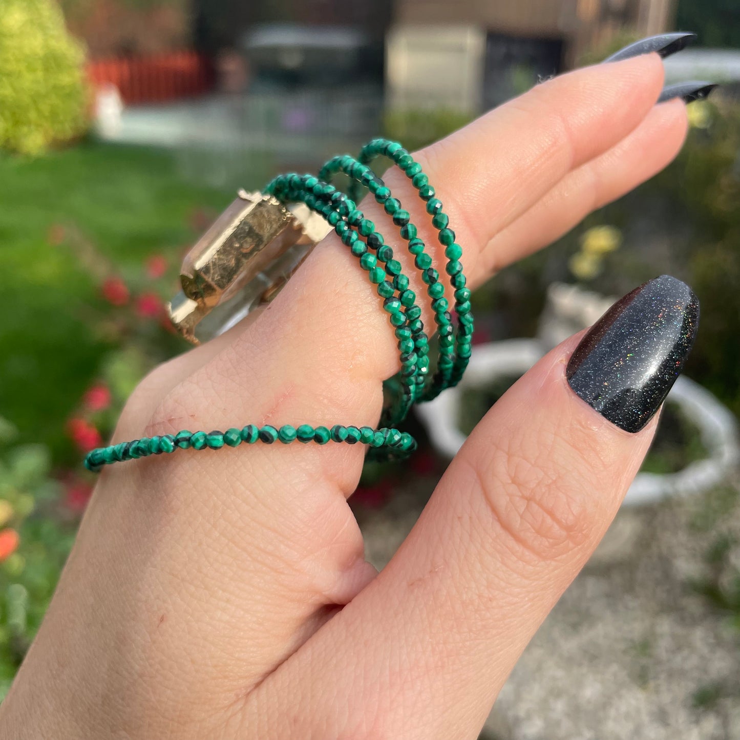 Malachite Minimalist Bracelet 🦚