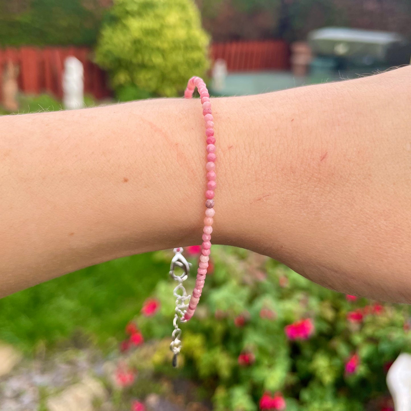 Rhodochrosite Minimalist Bracelet ๐บ