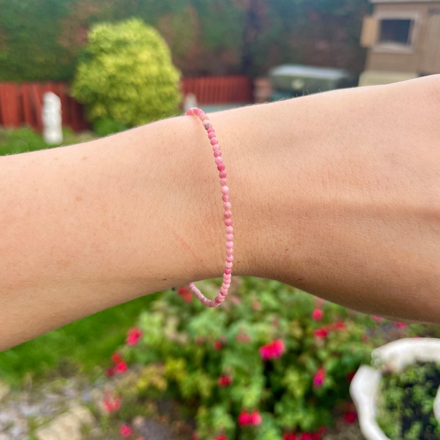 Rhodochrosite Minimalist Bracelet ๐บ