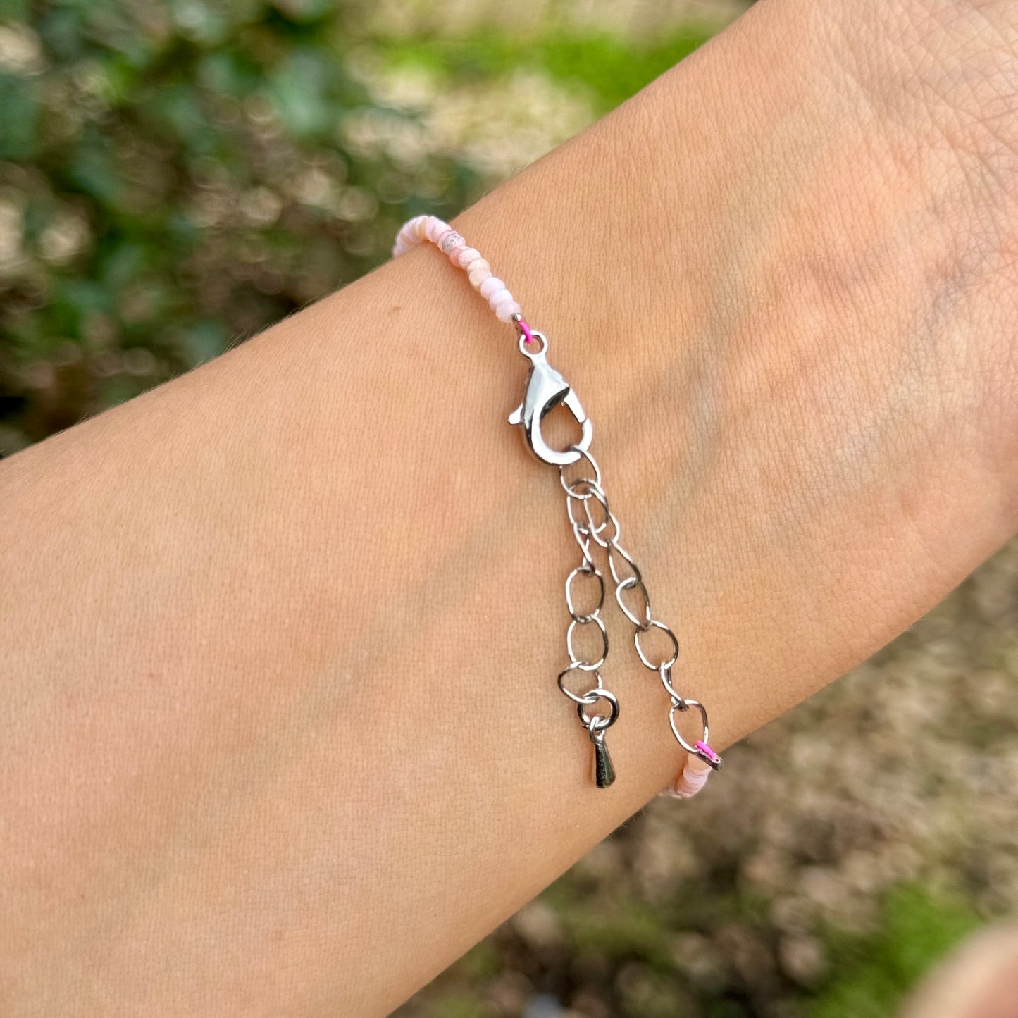 Pink Opal Minimalist Beaded Bracelet