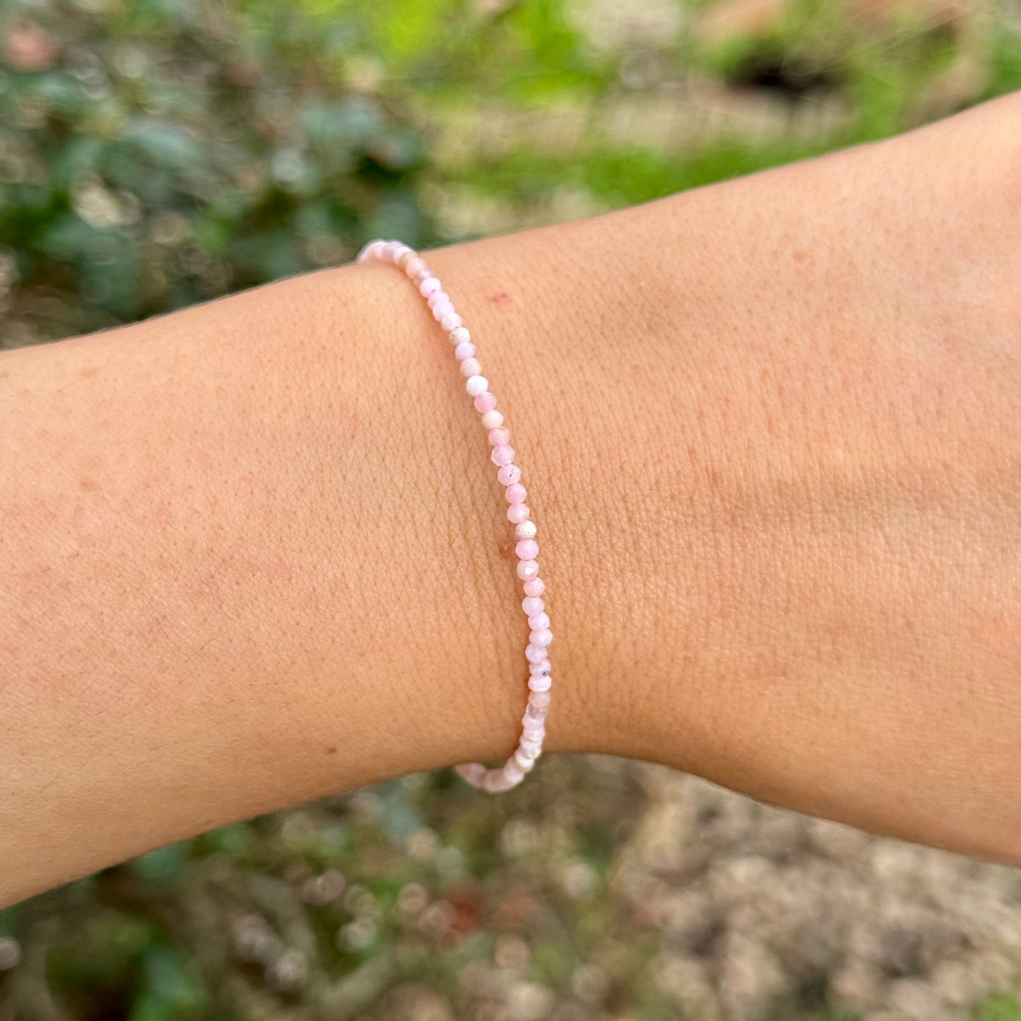 Pink Opal Minimalist Beaded Bracelet