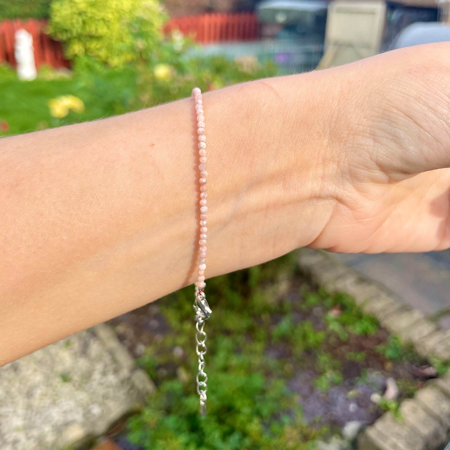 Peach Moonstone Minimalist Bracelet 🪷