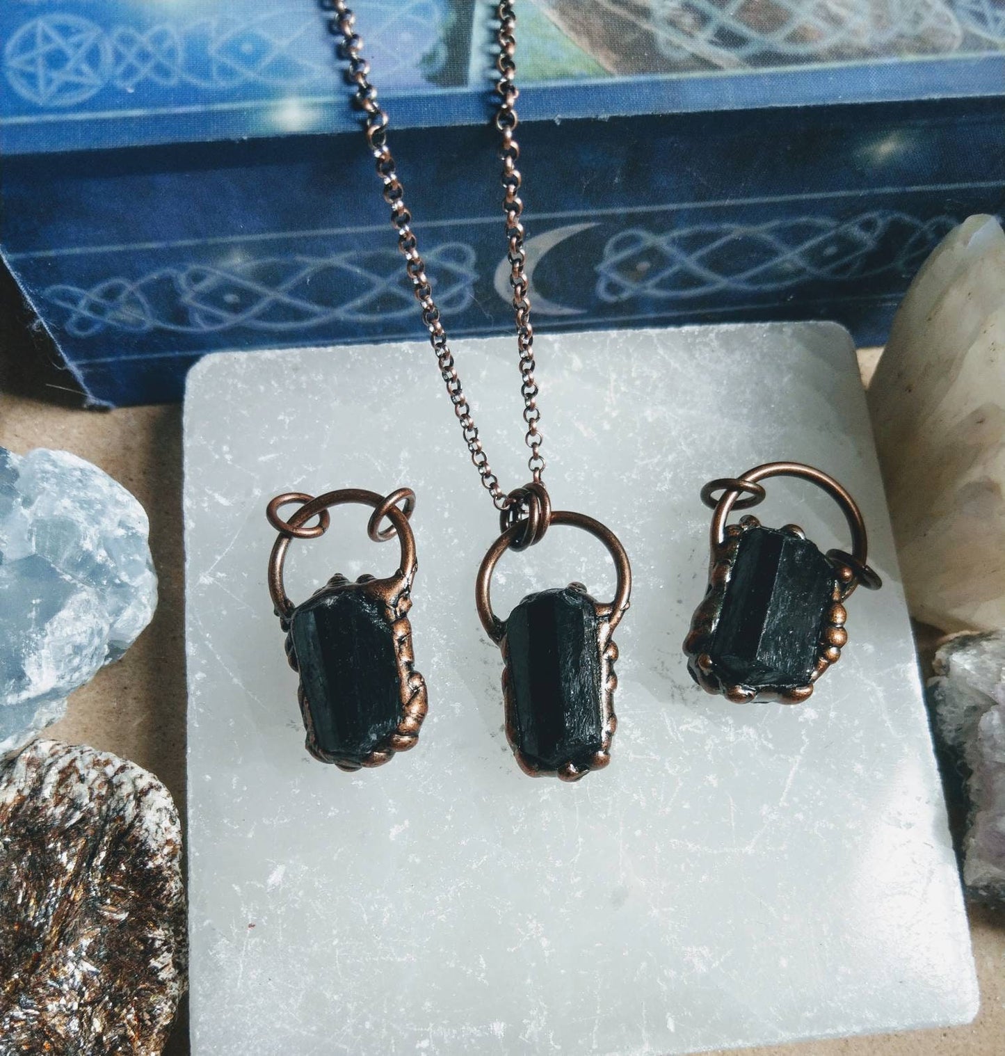 Black Tourmaline pendant necklace raw stone antique style natural stone crystal jewelry Protection, Grounding, Stability, Psychic Attack