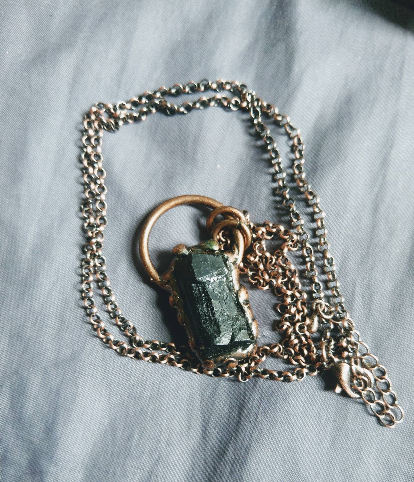 Black Tourmaline pendant necklace raw stone antique style natural stone crystal jewelry Protection, Grounding, Stability, Psychic Attack