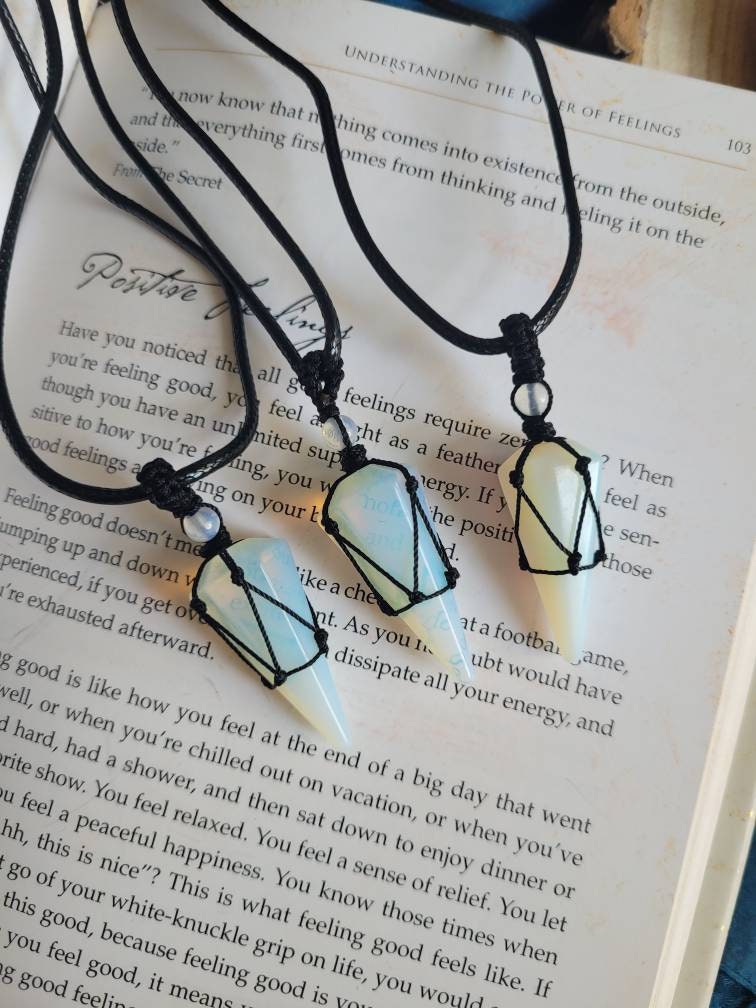 Opalite necklace adjustable crystal healing natural stone