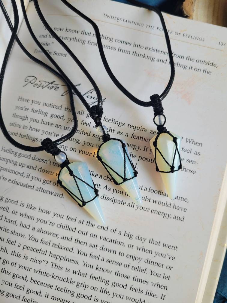 Opalite necklace adjustable crystal healing natural stone