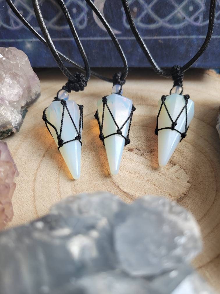 Opalite necklace adjustable crystal healing natural stone
