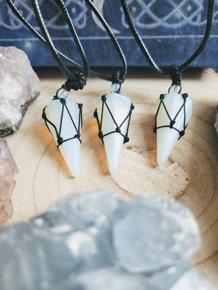 Opalite necklace adjustable crystal healing natural stone