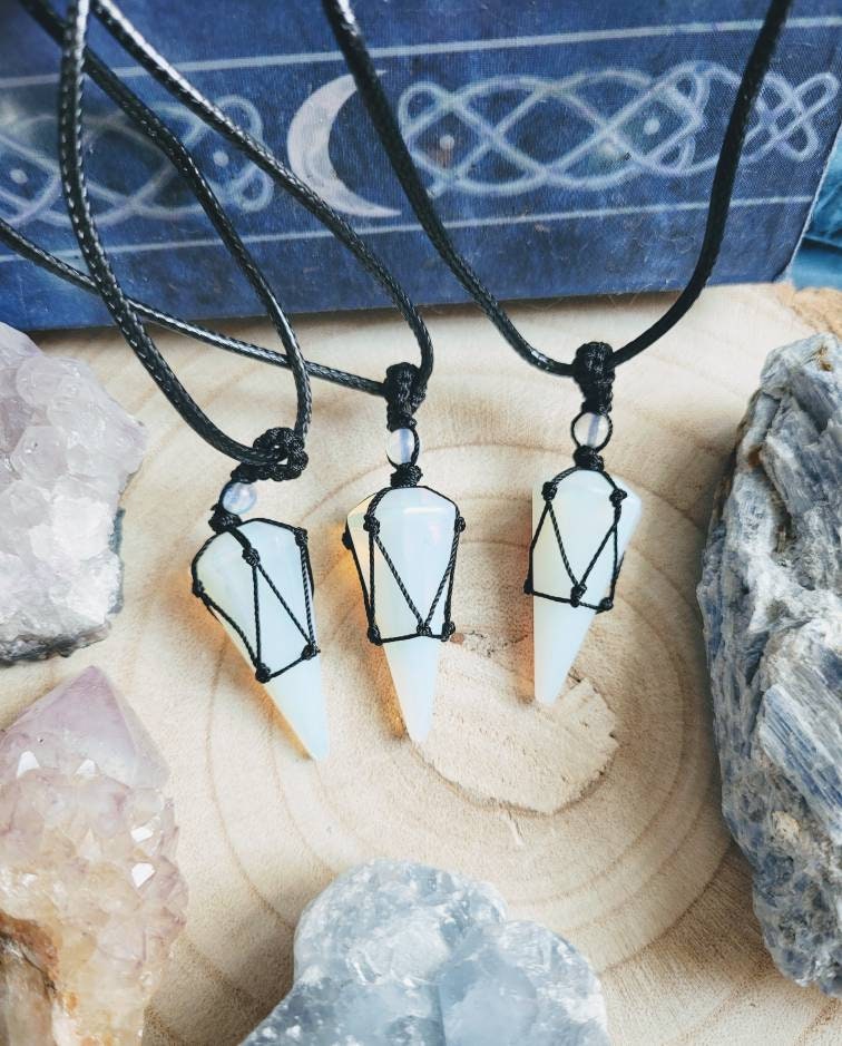 Opalite necklace adjustable crystal healing natural stone