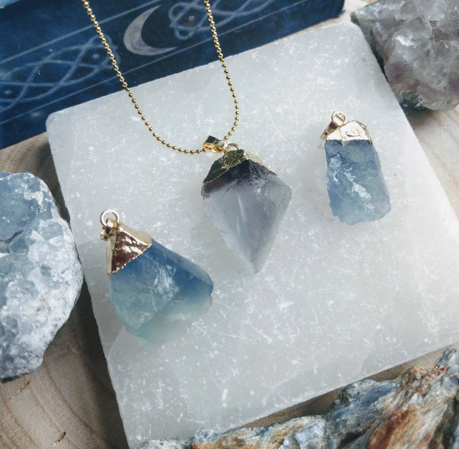 Raw fluorite necklace outlet