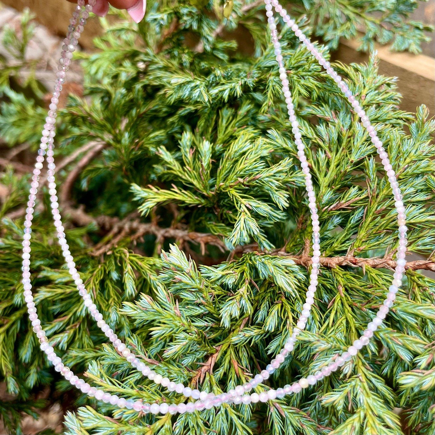 Morganite choker necklace minimalist crystal healing jewellery natural stone Genuine crystal necklace