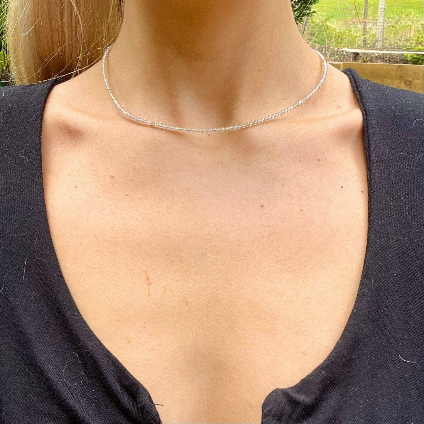 Citrine choker necklace minimalist gift for her witchy jewellery for women sacral chakra