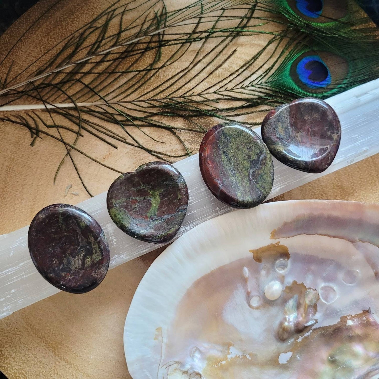 Dragons Blood Jasper worry thumb Stone crystal healing natursl stone meditation tool