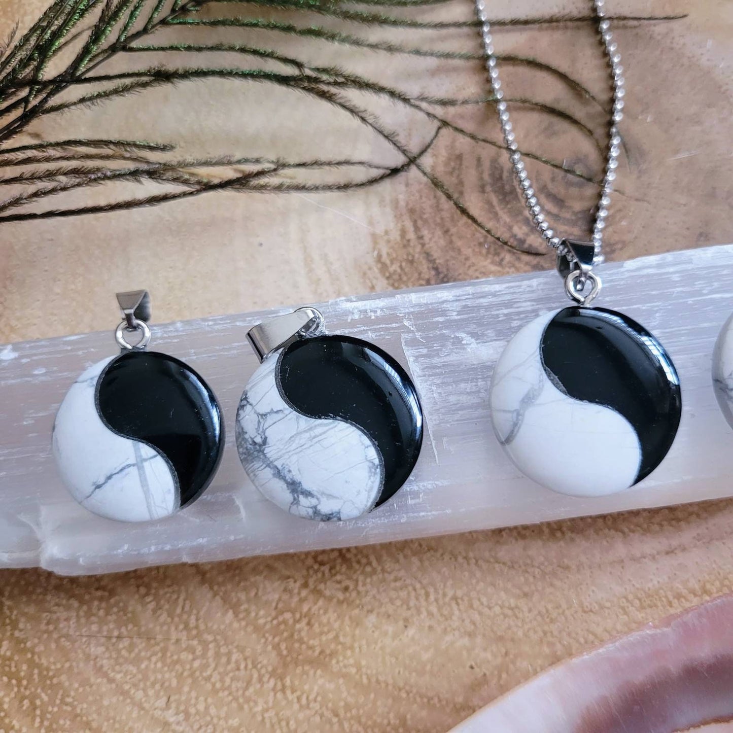 yin yang balance pendant oynx howlite Necklace crystal healing spiritual support gift for him or her