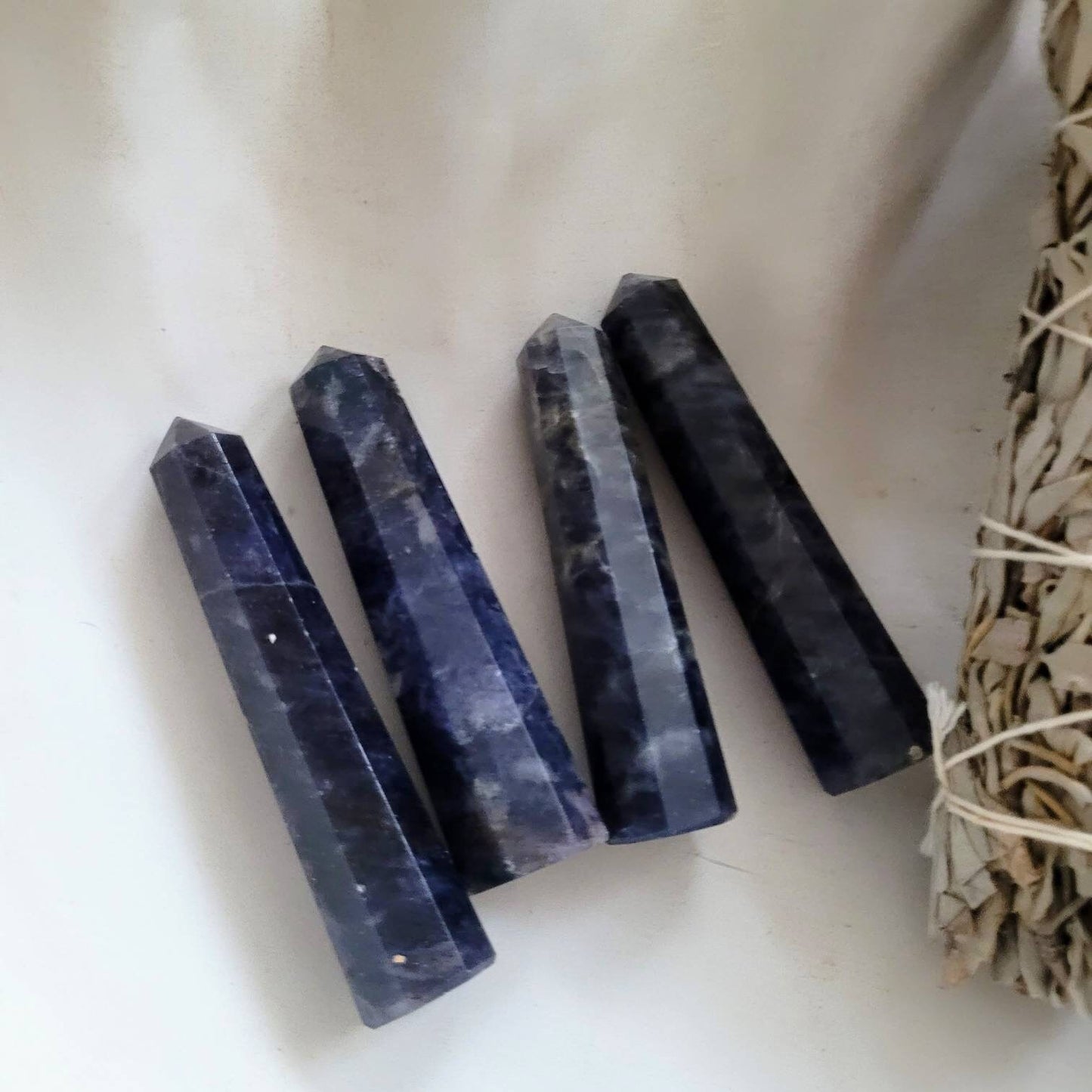 Iolite tower point crystal healing wand witchy home decor gift cordierite third eye chakra