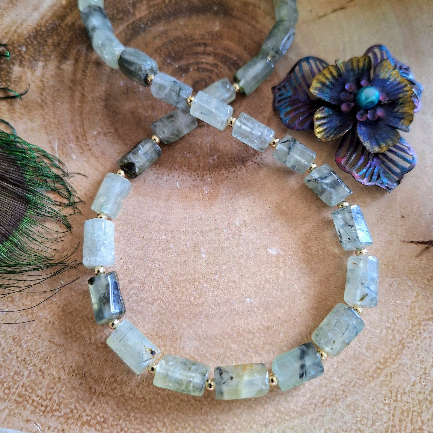 Prehnite choker necklace gift for him or her crystal healing jewellery genuine crystal witchy jewelry