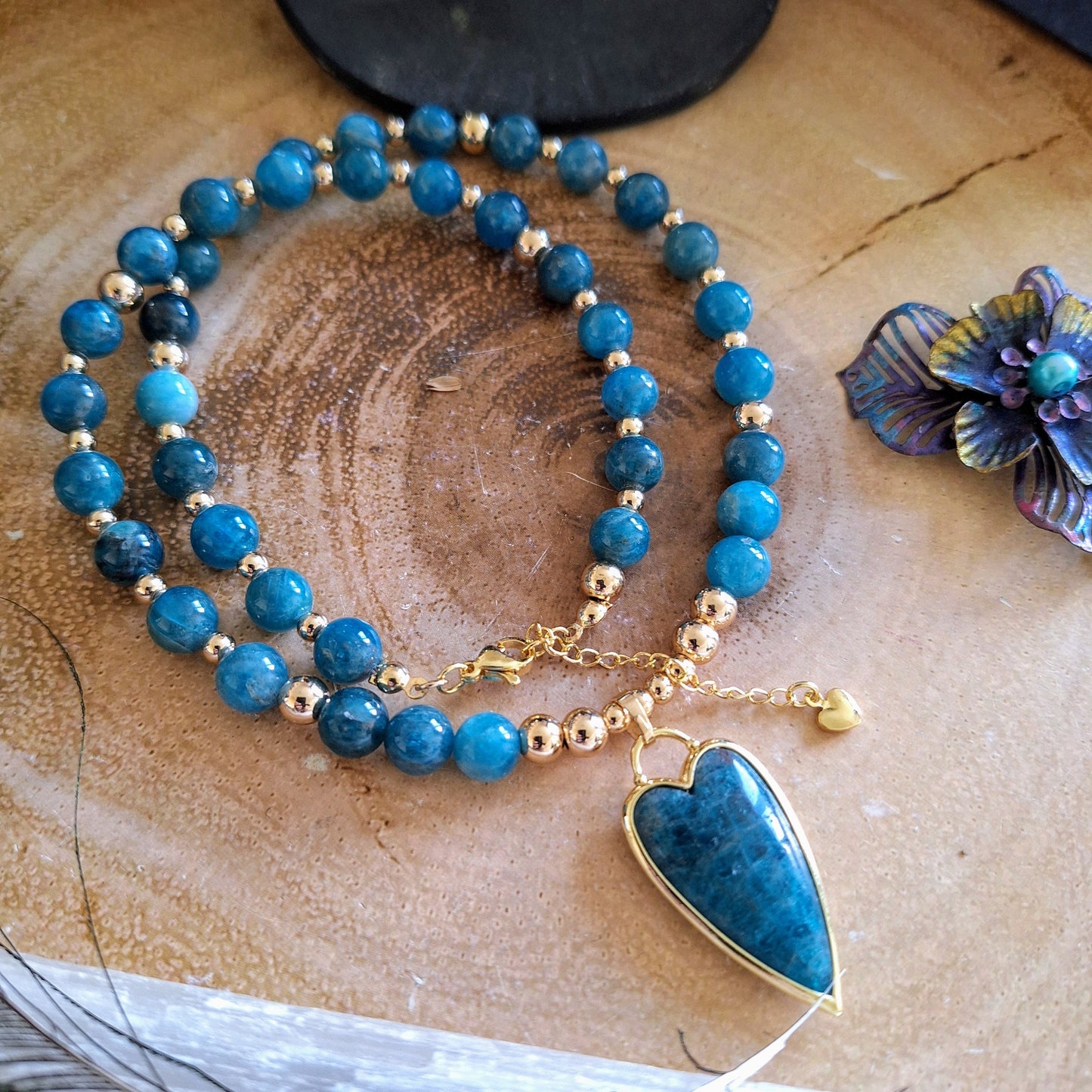 Apatite necklace Crystal healing gift for her jewellery for women witchy jewelry throat chakra