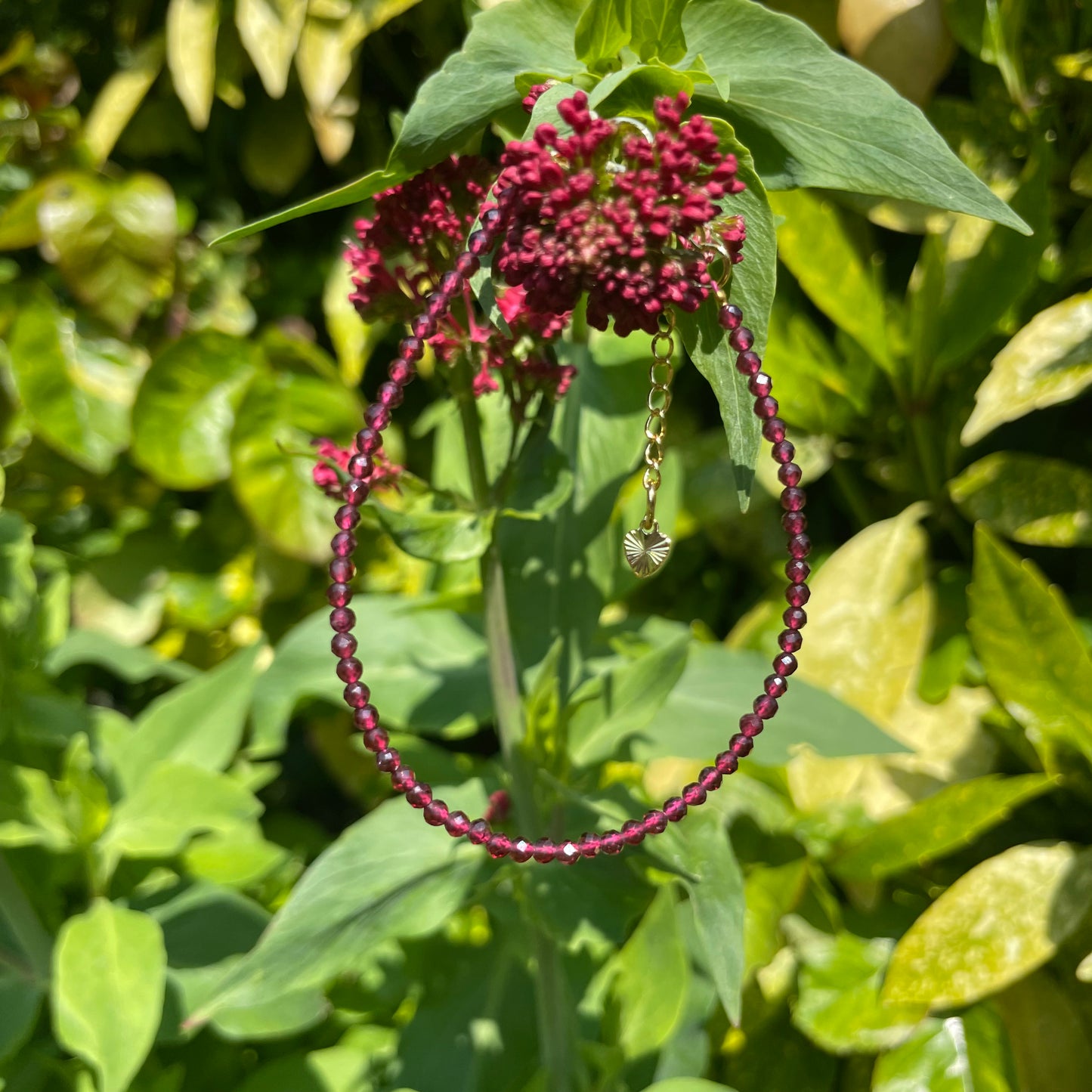 Red Garnet Adjustable Minimalist Bracelet