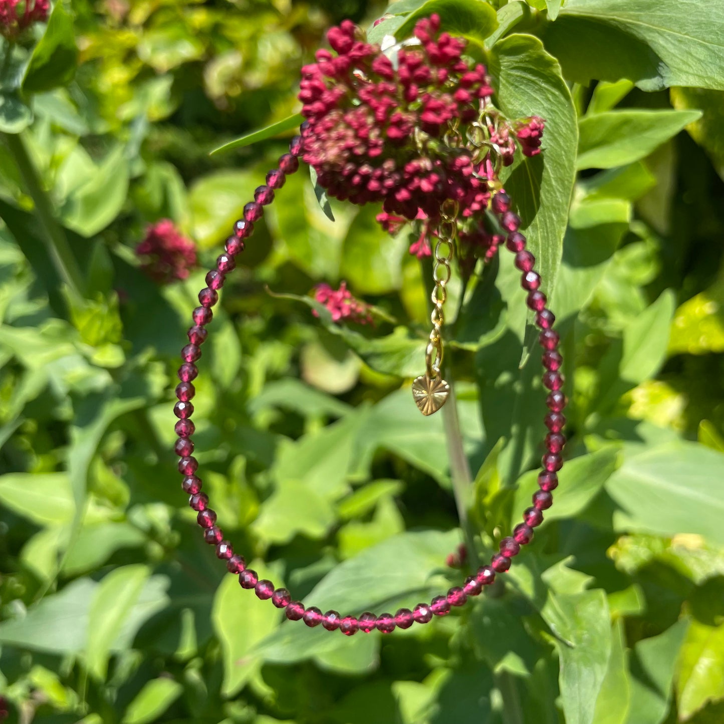 Red Garnet Adjustable Minimalist Bracelet