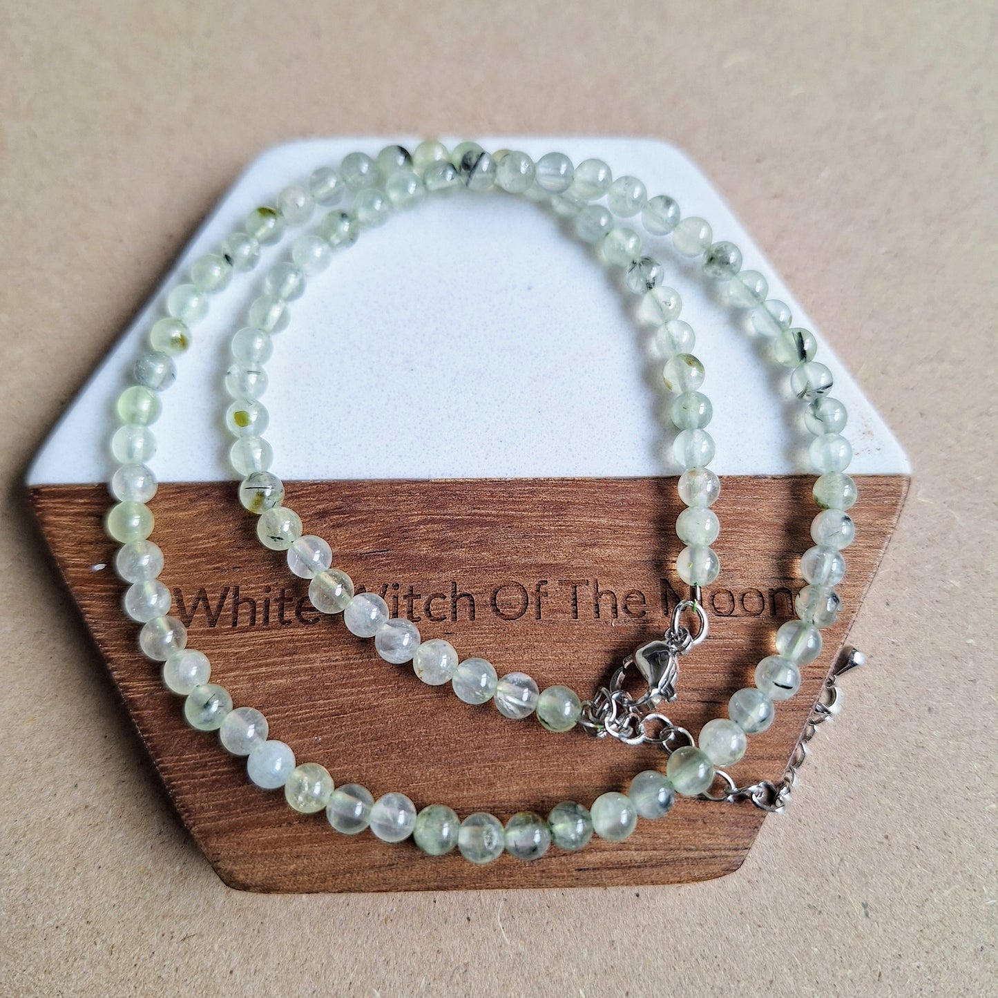 Prehnite choker prehnite necklace 4mm beads minimalist crystal healing jewellery natural stone genuine crystal jewelry