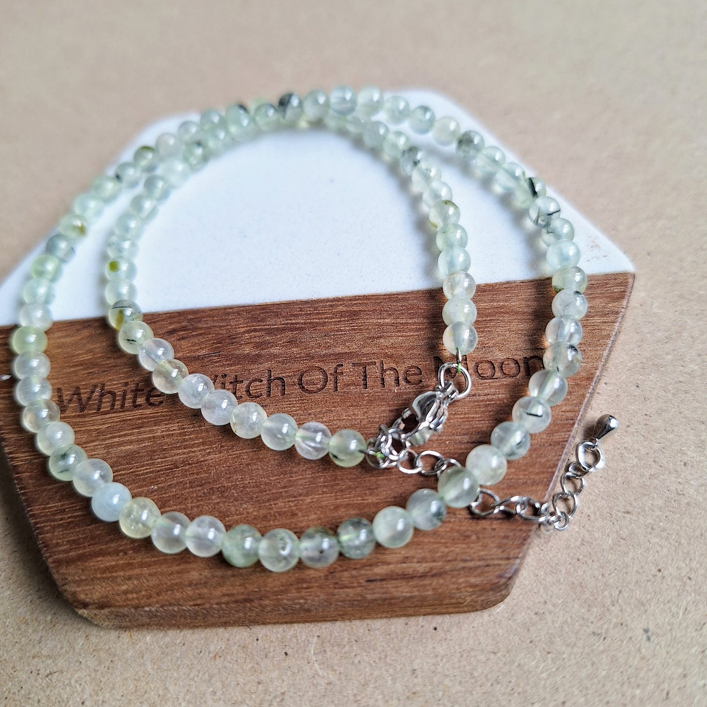 Prehnite choker prehnite necklace 4mm beads minimalist crystal healing jewellery natural stone genuine crystal jewelry