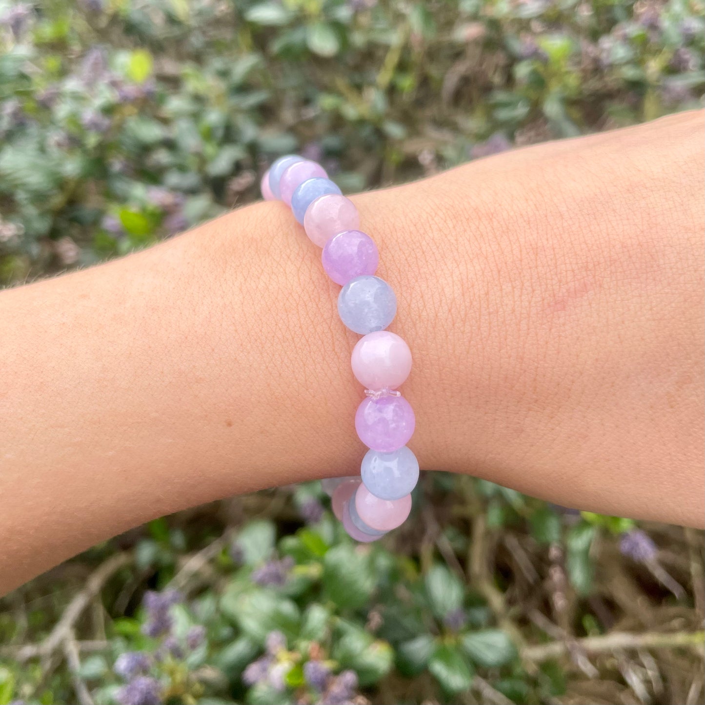 Rose Quartz, Lepidolite & Aquamarine Beaded Bracelet π©·π©΅π