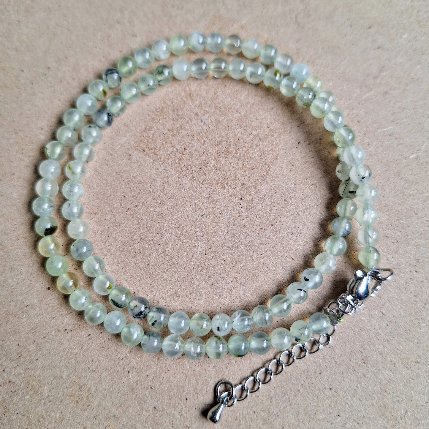 Prehnite choker prehnite necklace 4mm beads minimalist crystal healing jewellery natural stone genuine crystal jewelry