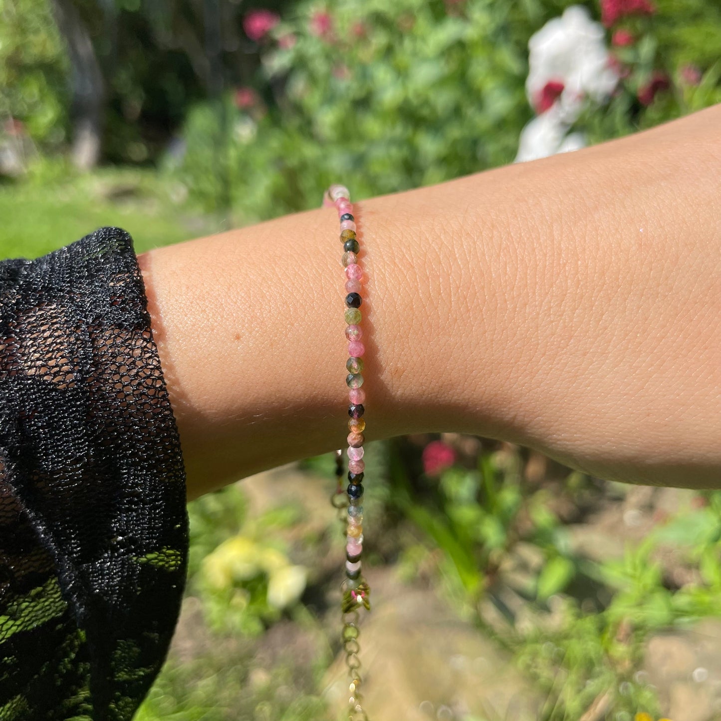 Mixed Tourmaline Adjustable Minimalist Bracelet
