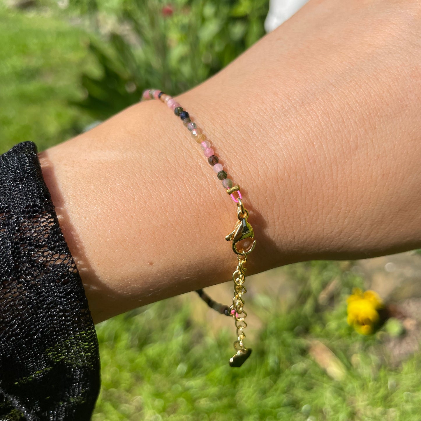 Mixed Tourmaline Adjustable Minimalist Bracelet