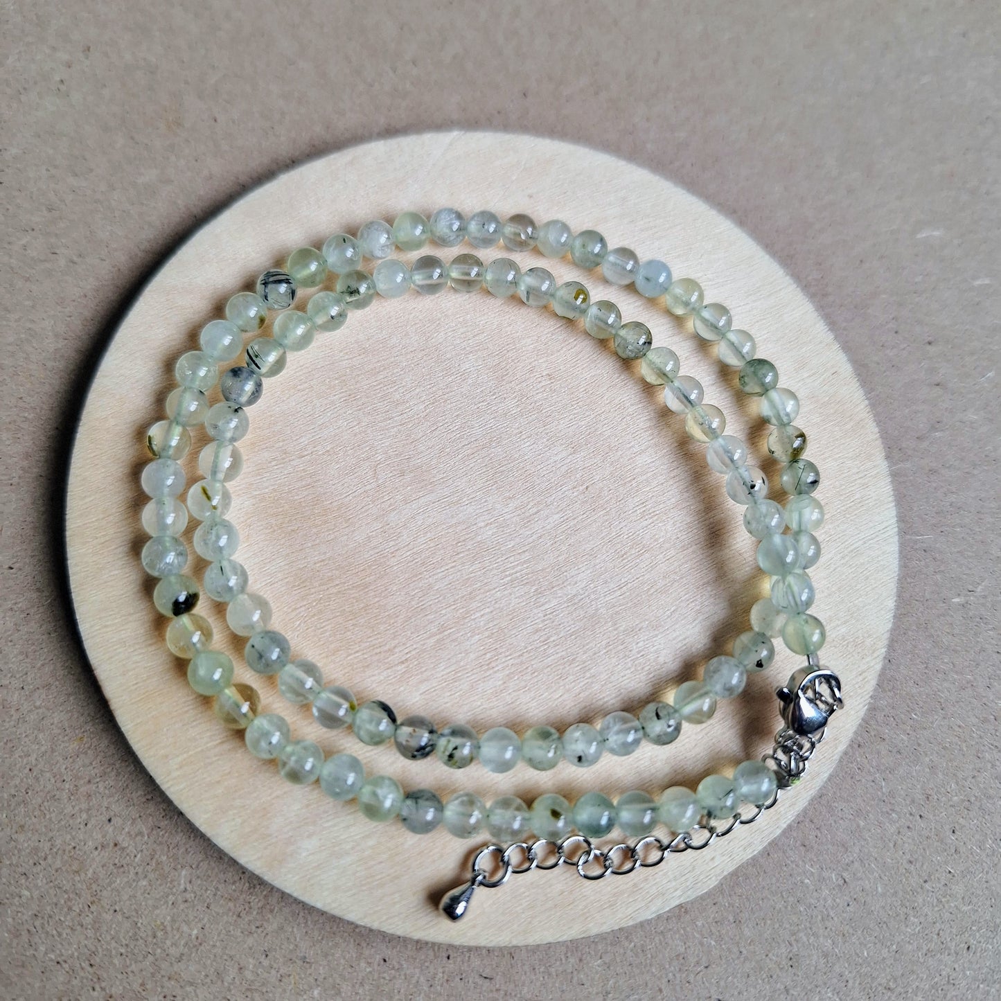Prehnite choker prehnite necklace 4mm beads minimalist crystal healing jewellery natural stone genuine crystal jewelry