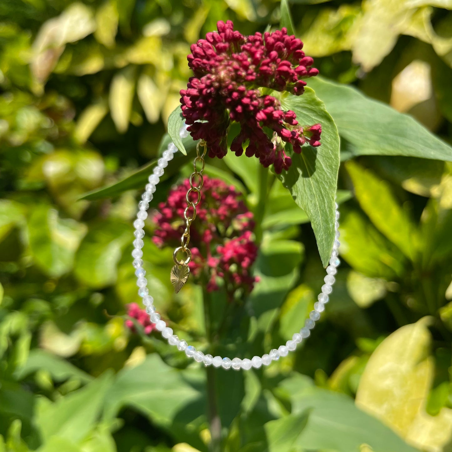White Moonstone Adjustable Minimalist Bracelet
