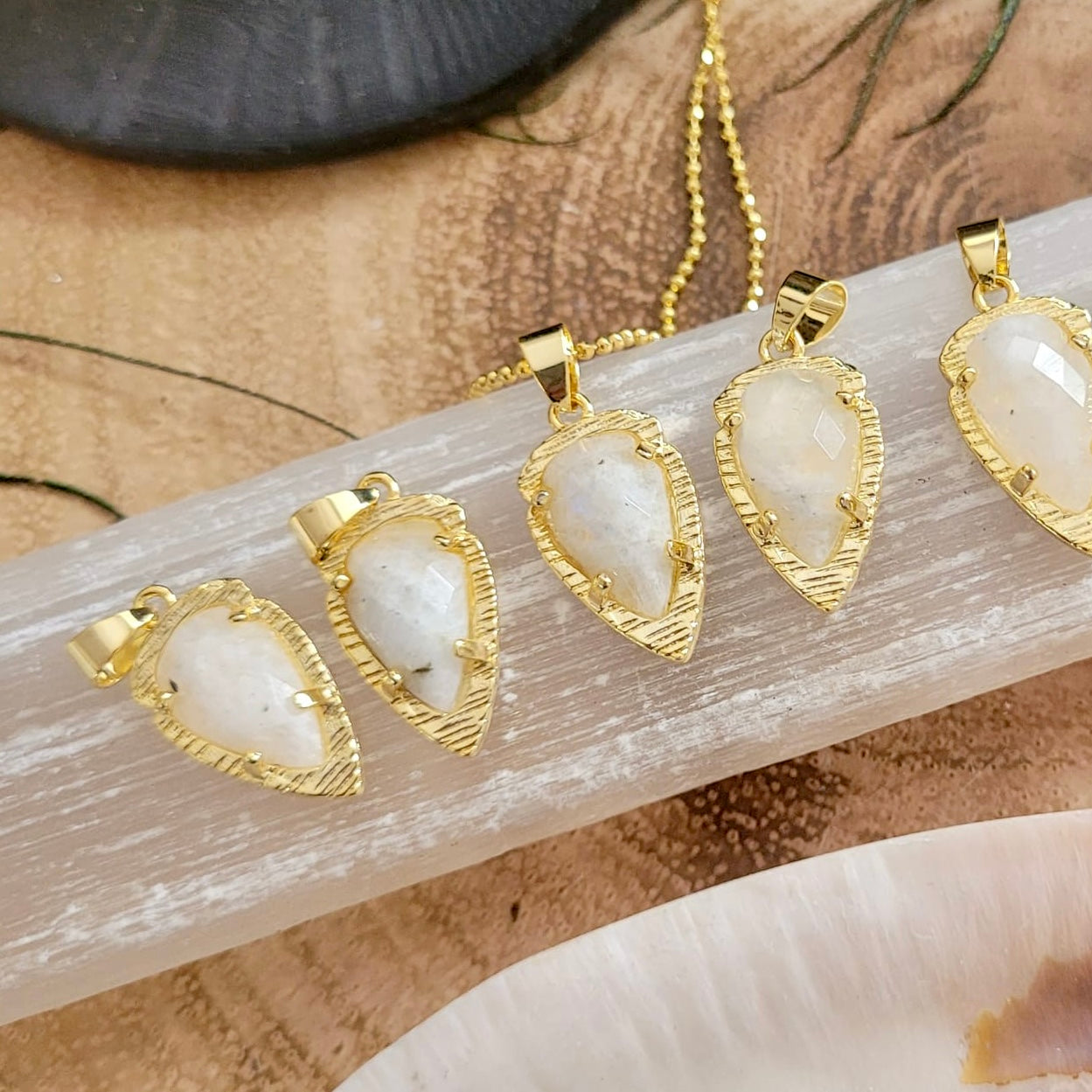 Moonstone Arrow Minimalist Necklace