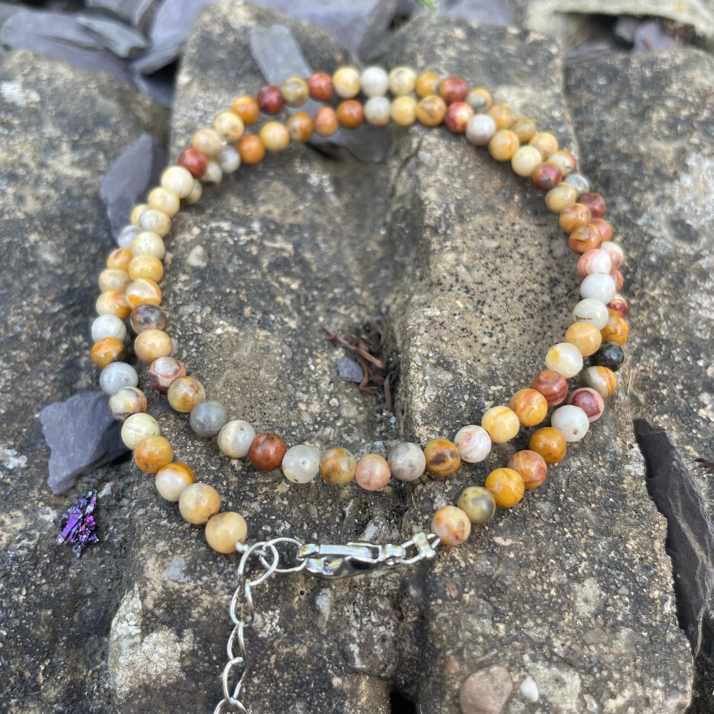 Crazy Lace Agate Choker Necklace