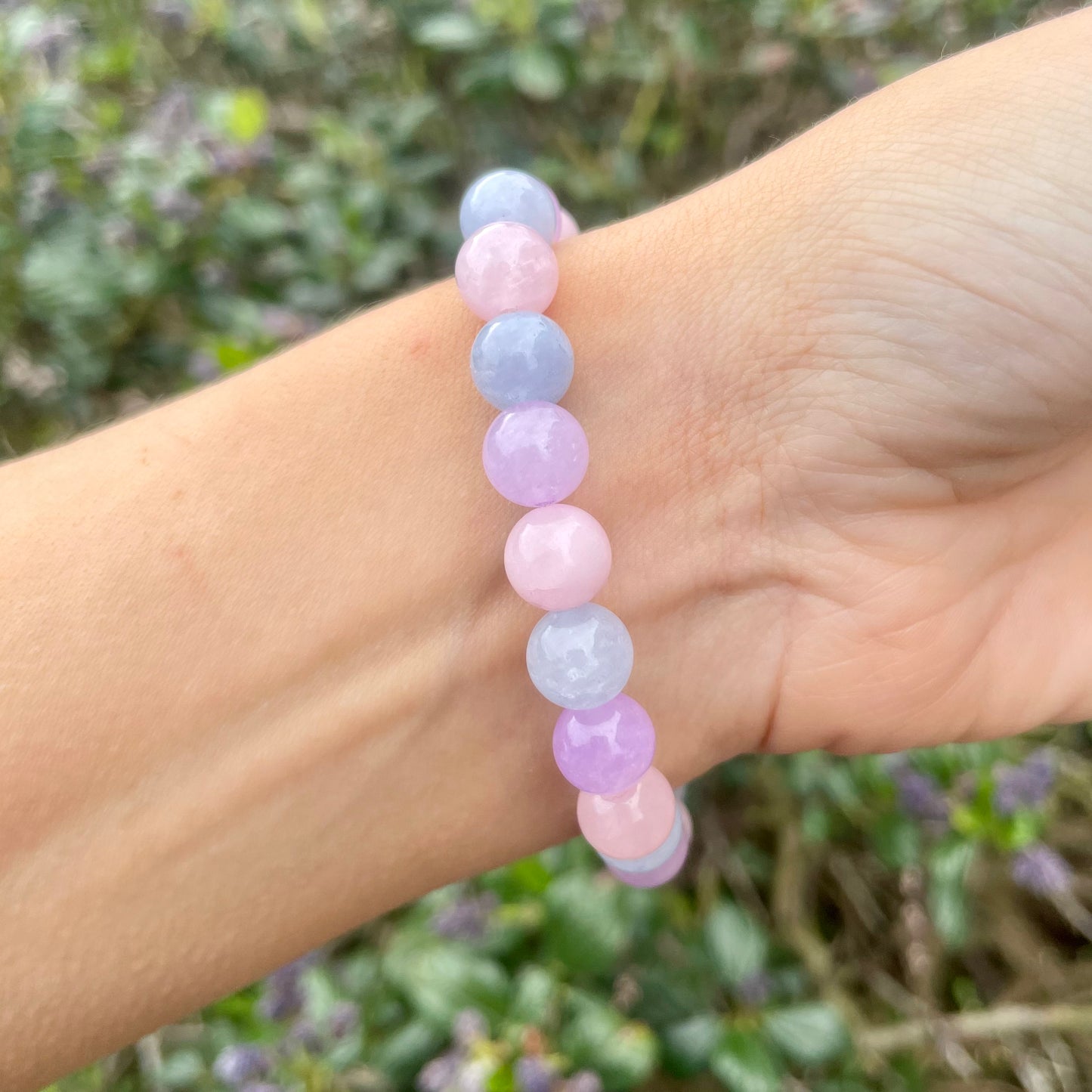 Rose Quartz, Lepidolite & Aquamarine Beaded Bracelet π©·π©΅π