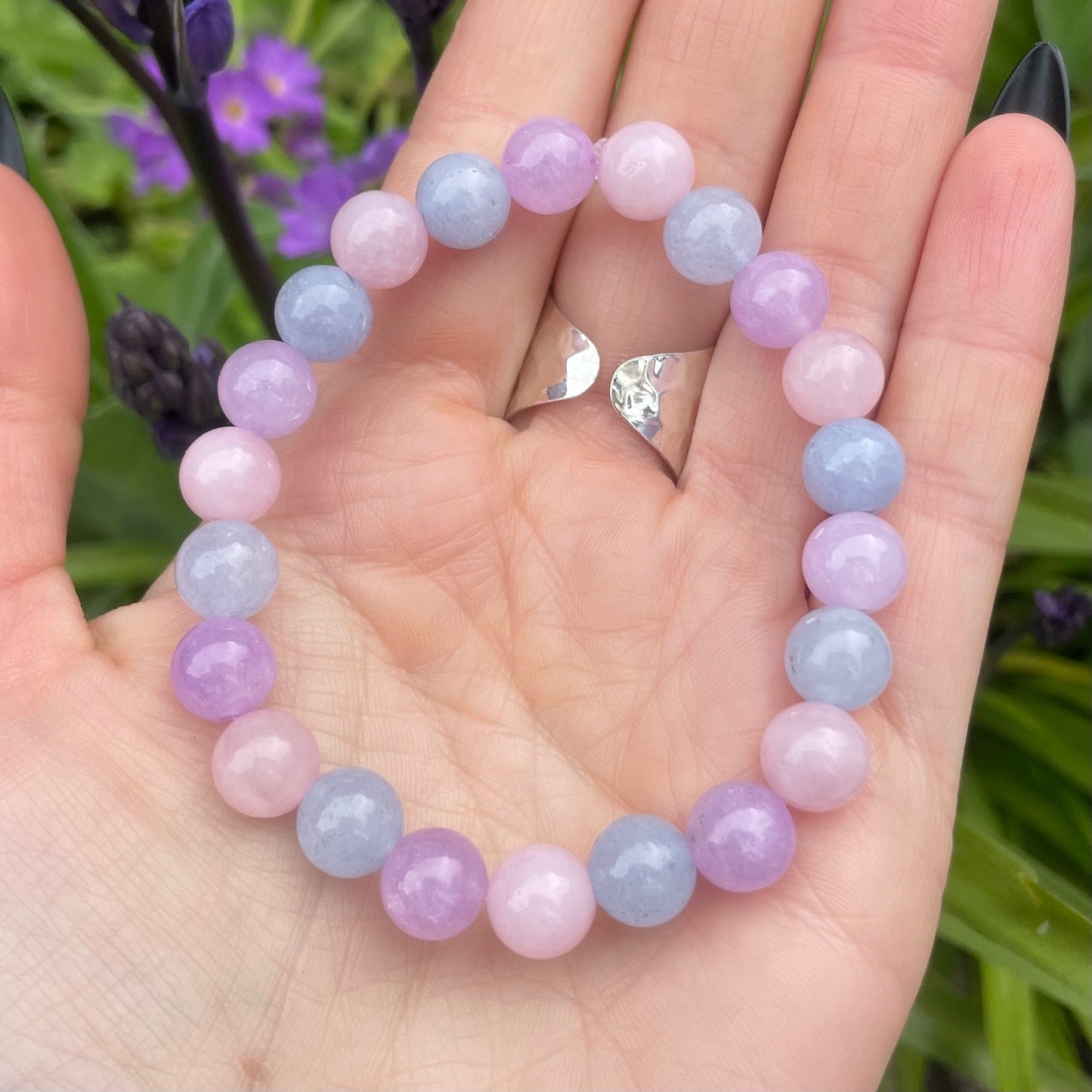 Rose Quartz, Lepidolite & Aquamarine Beaded Bracelet π©·π©΅π