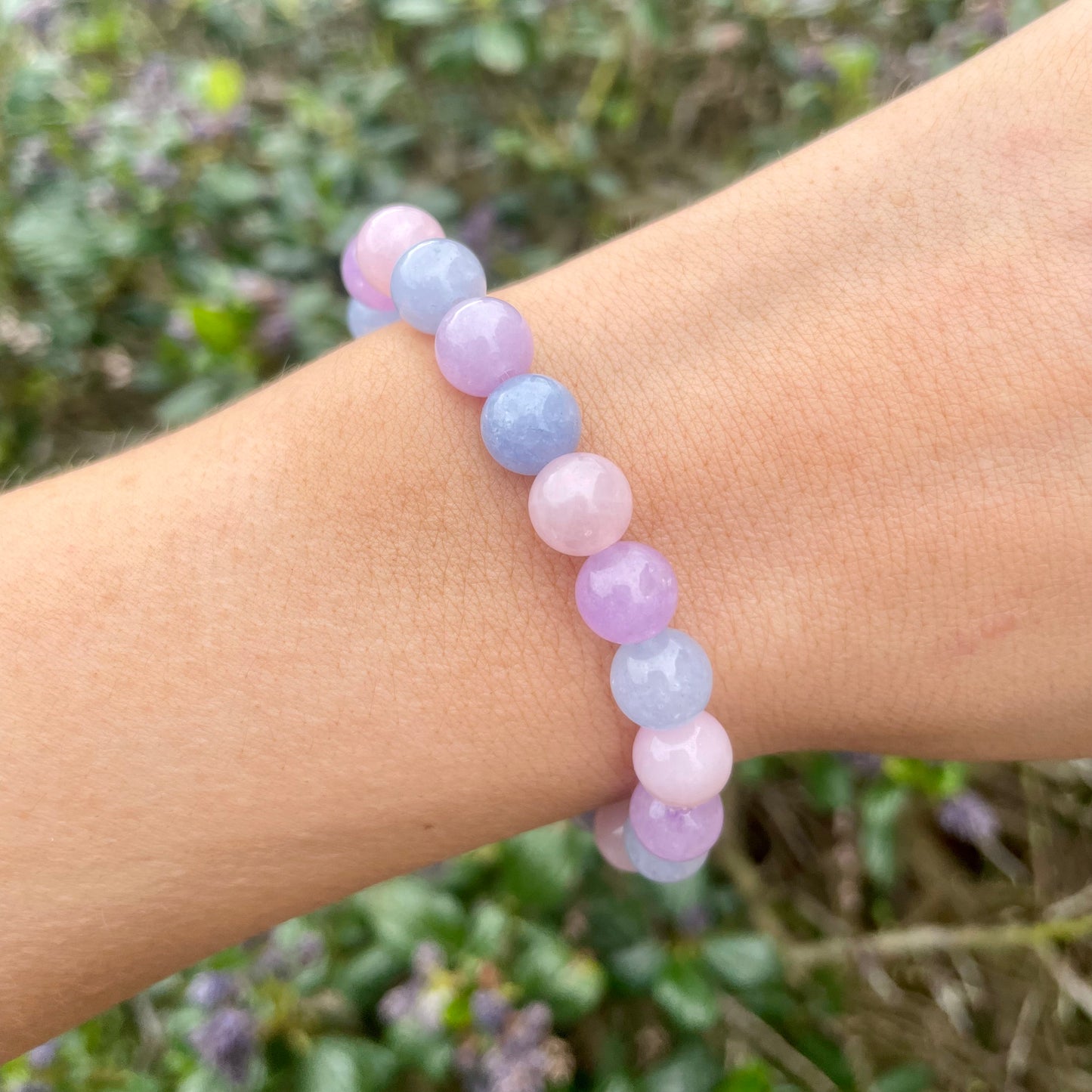 Rose Quartz, Lepidolite & Aquamarine Beaded Bracelet π©·π©΅π