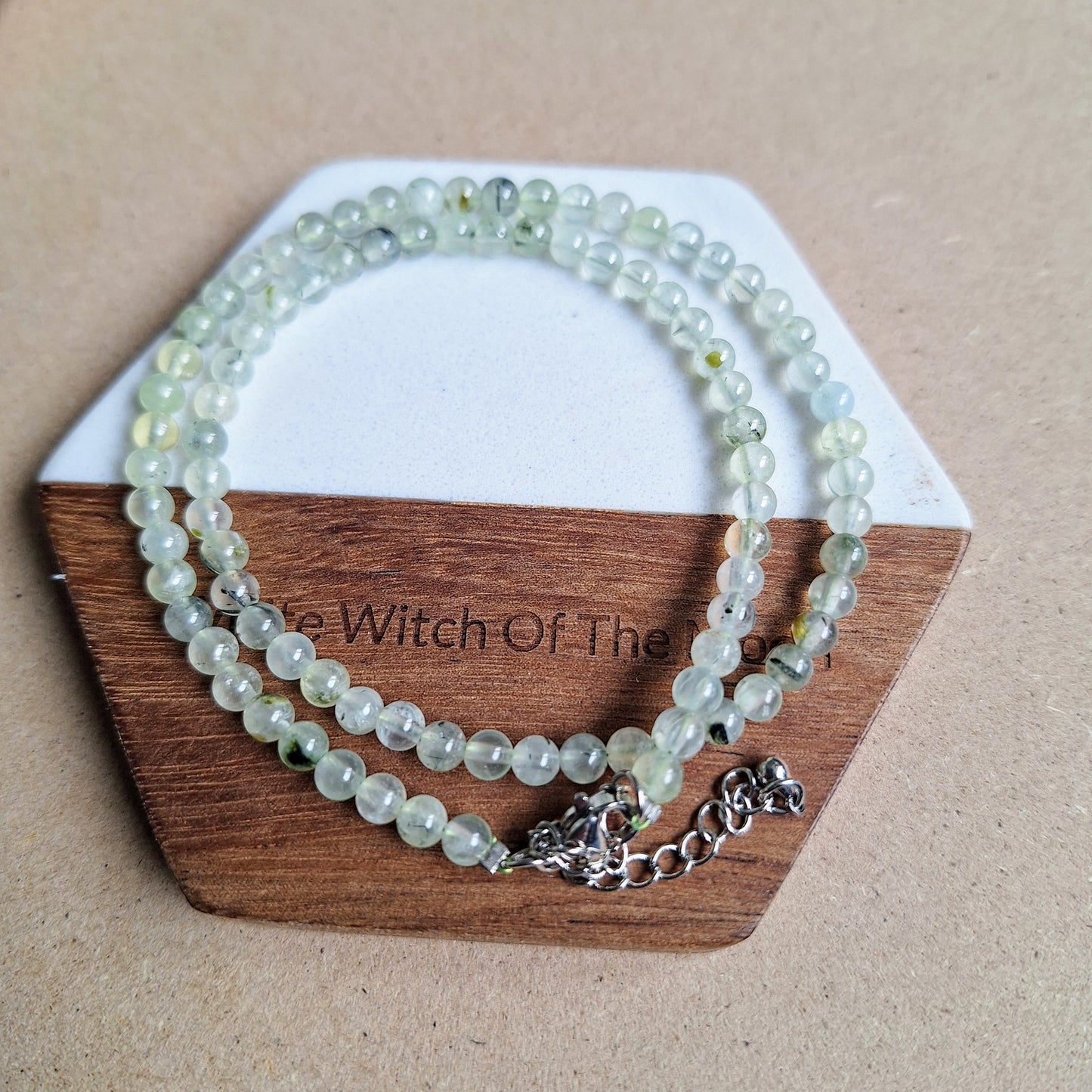 Prehnite choker prehnite necklace 4mm beads minimalist crystal healing jewellery natural stone genuine crystal jewelry