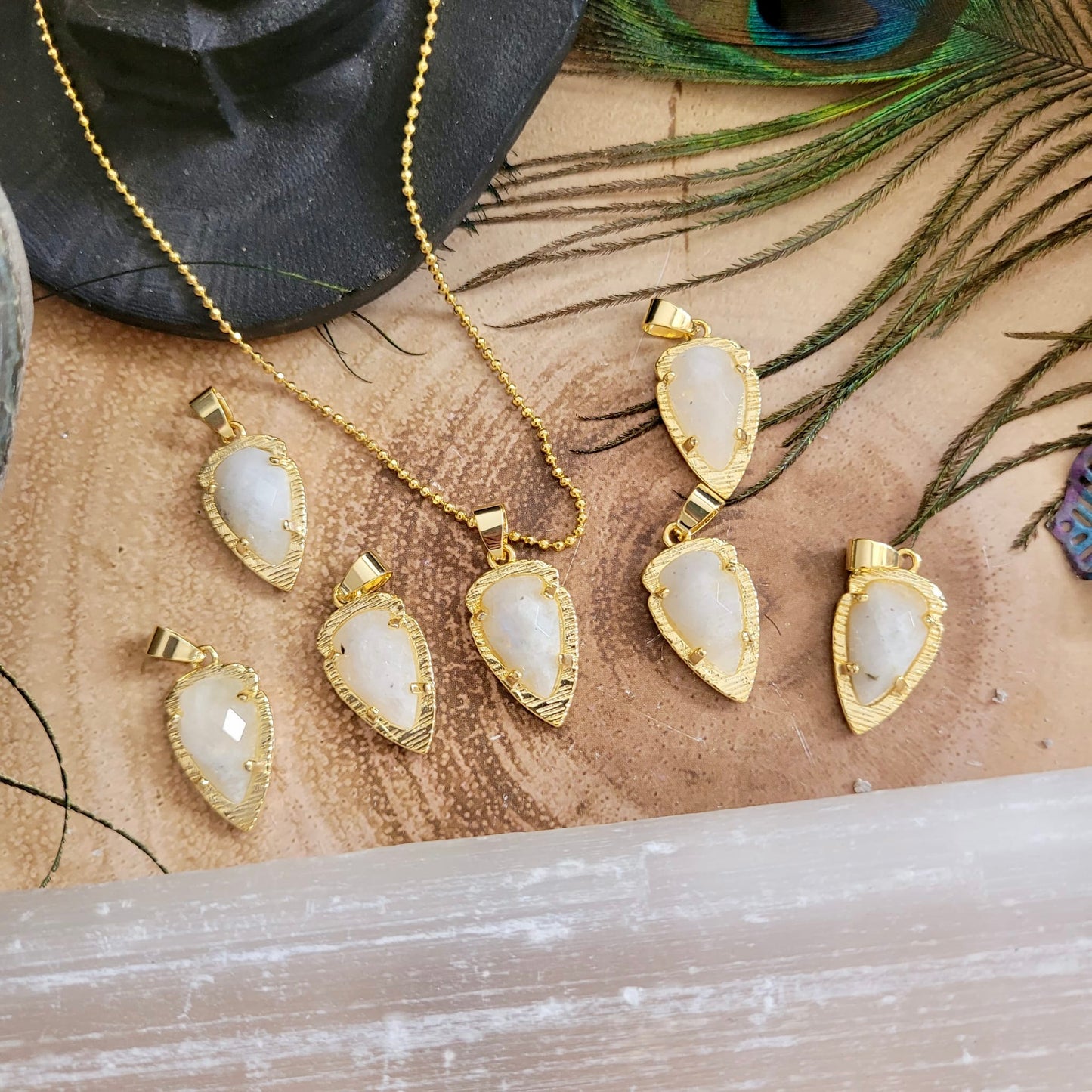 Moonstone Arrow Minimalist Necklace