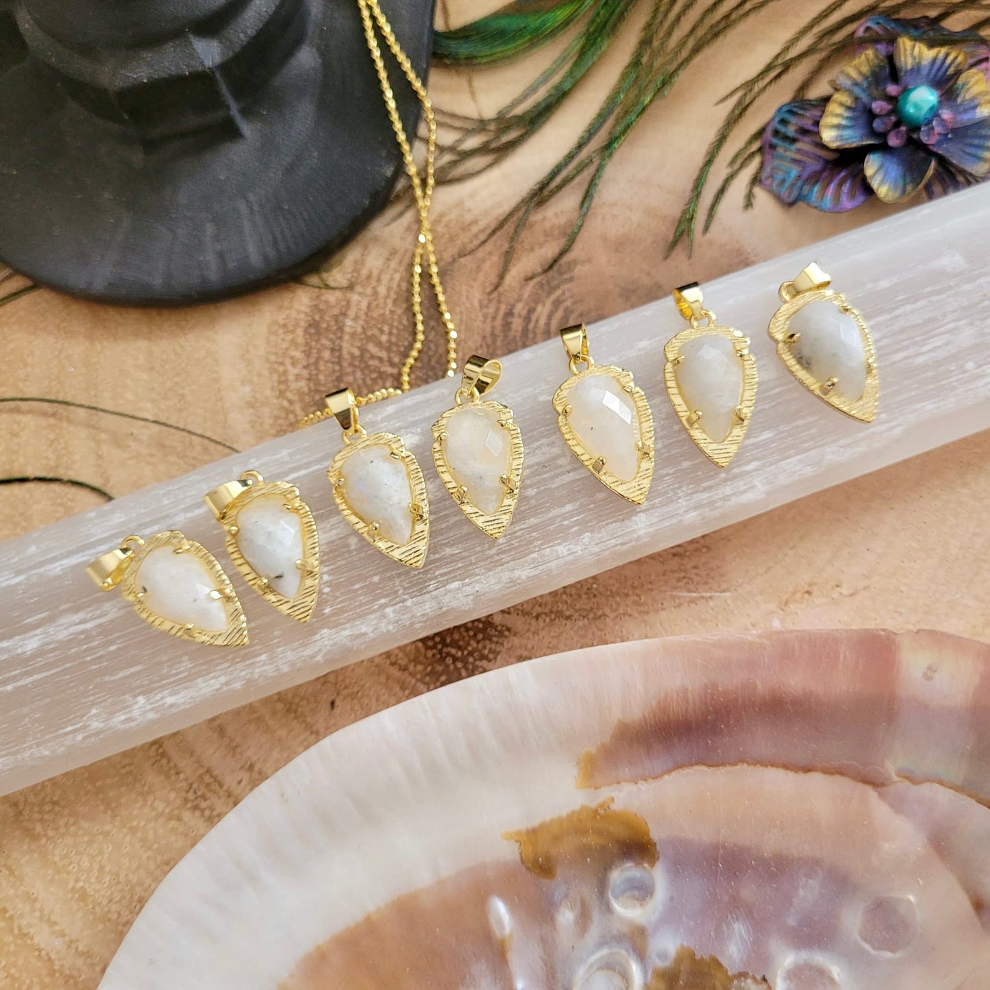 Moonstone Arrow Minimalist Necklace