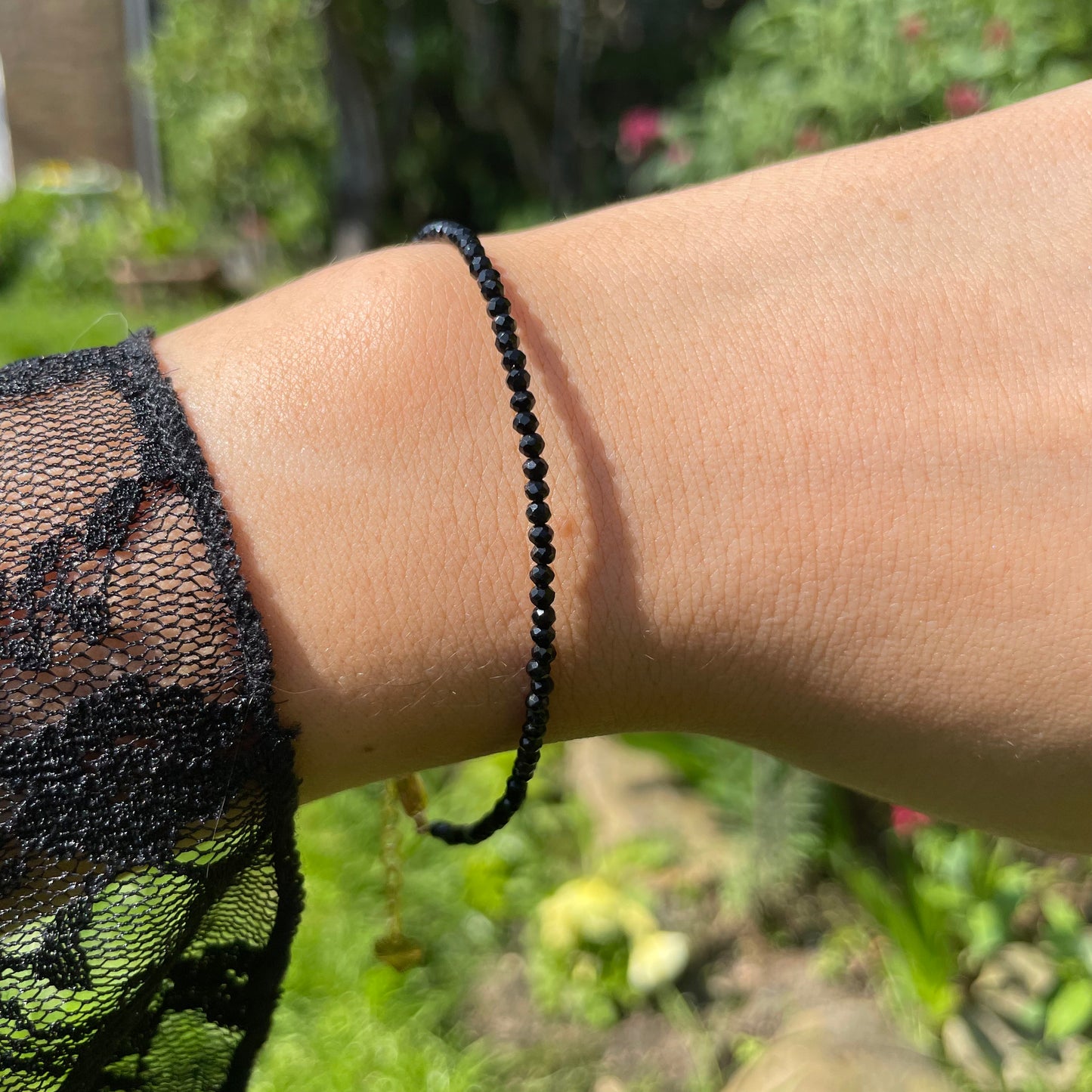 Black Tourmaline Adjustable Minimalist Bracelet