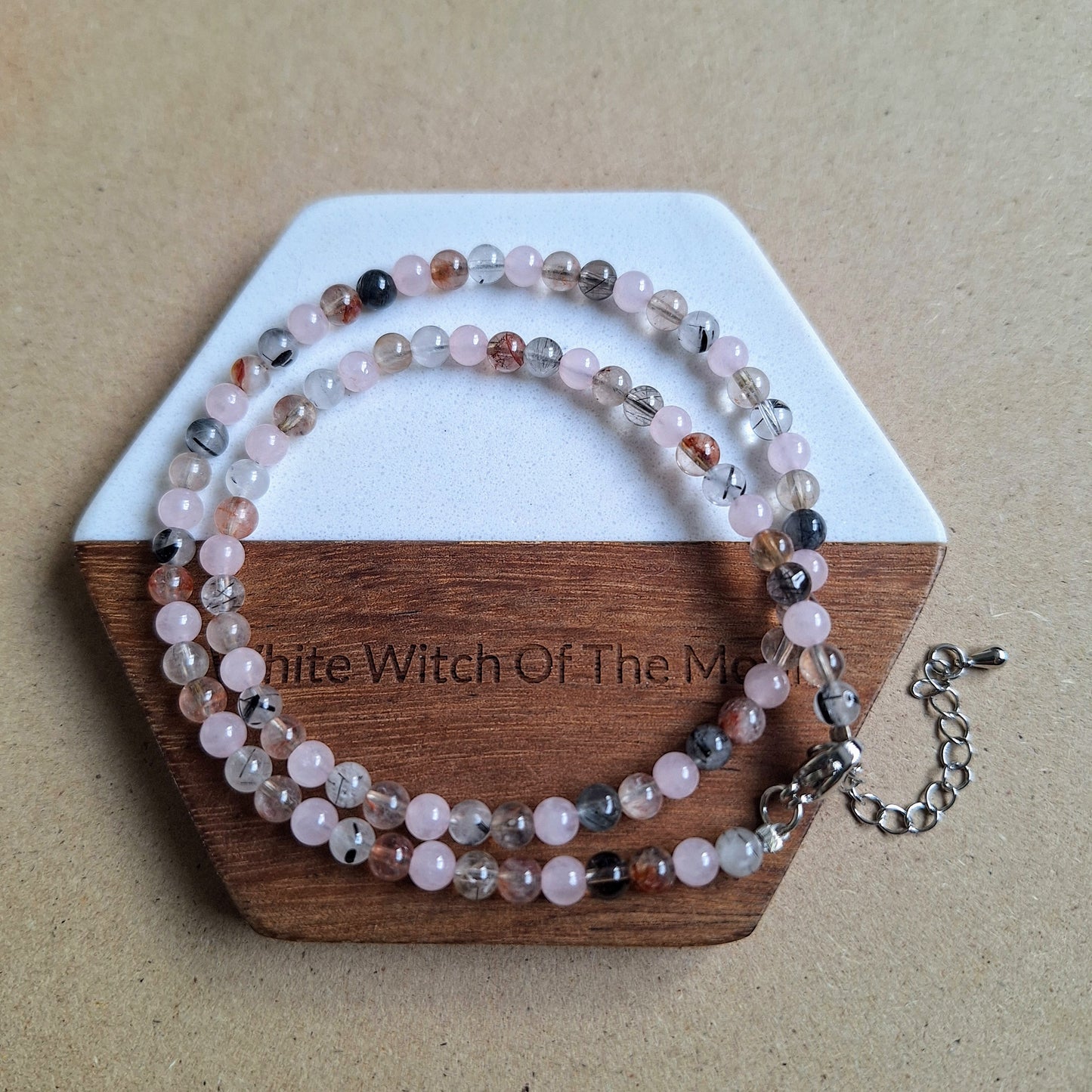 Master Healer Choker Necklace – 4mm mixed Quartz Beads – Crystal Healing Jewelry