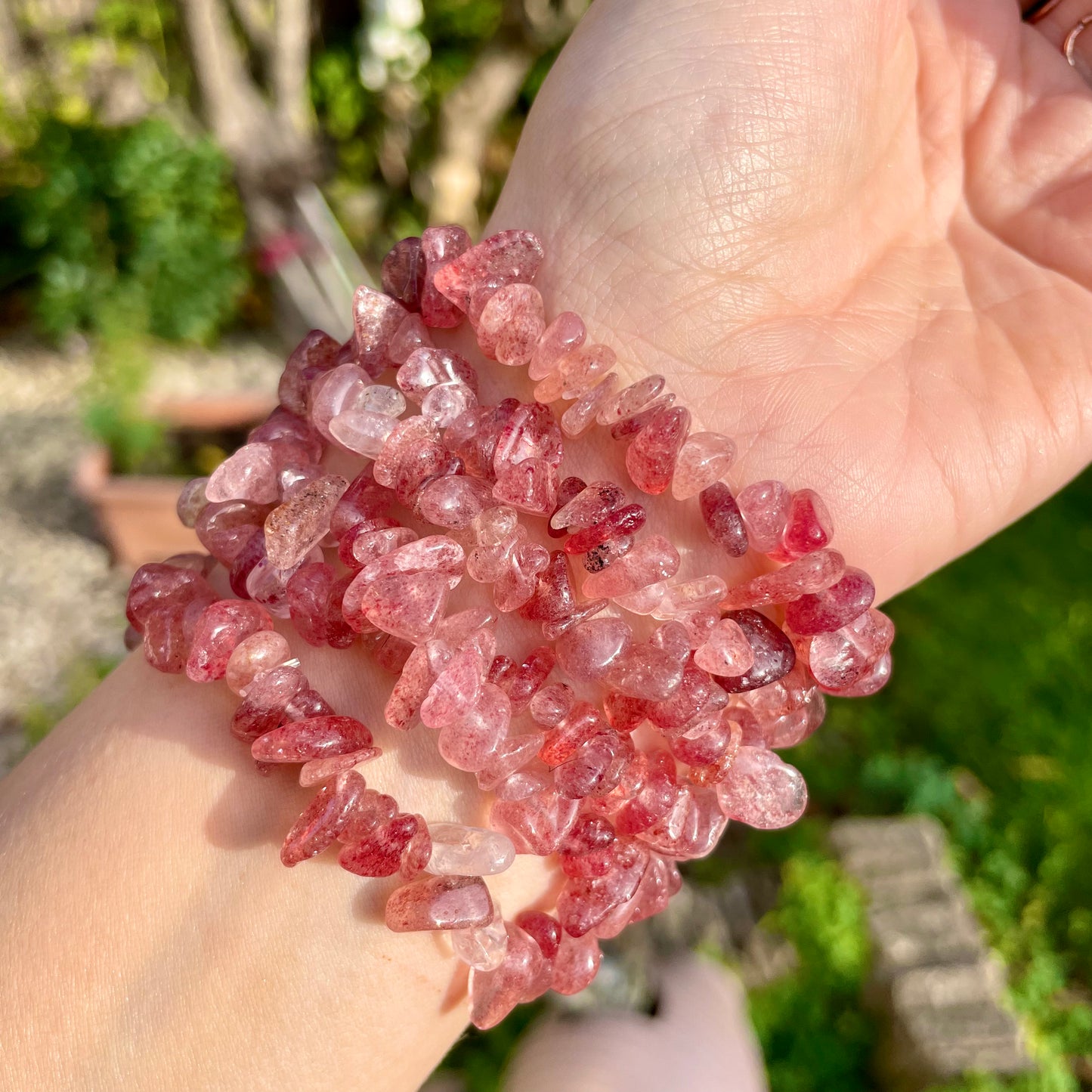 Strawberry Quartz Chip Bracelets πππ